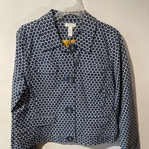 Charter club navy and white blazer size large